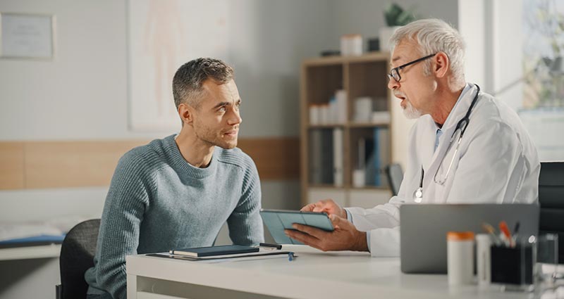 Paciente homem com câncer de mama
