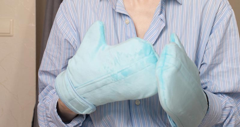 Luvas utilizadas na crioterapia